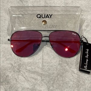What high key sunglasses in black/red orange